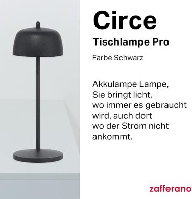 Zafferano Circe: Бездротова LED-лампа для дому та саду, диммер, 2200-3000K, чорна