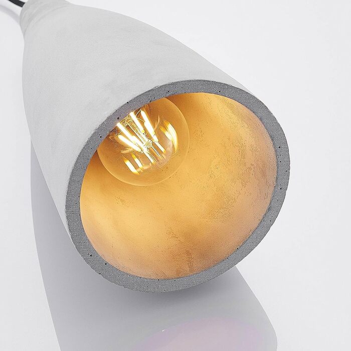 Підвісний світильник Lindby Beton 'Sanne (Modern) з алюмінію з бетону, наприклад, для вітальні та їдальні (1 полум'я, E27) - Стельовий світильник, Обідній настільний світильник, Підвісний світильник, Підвісний світильник, Світильник для вітальні