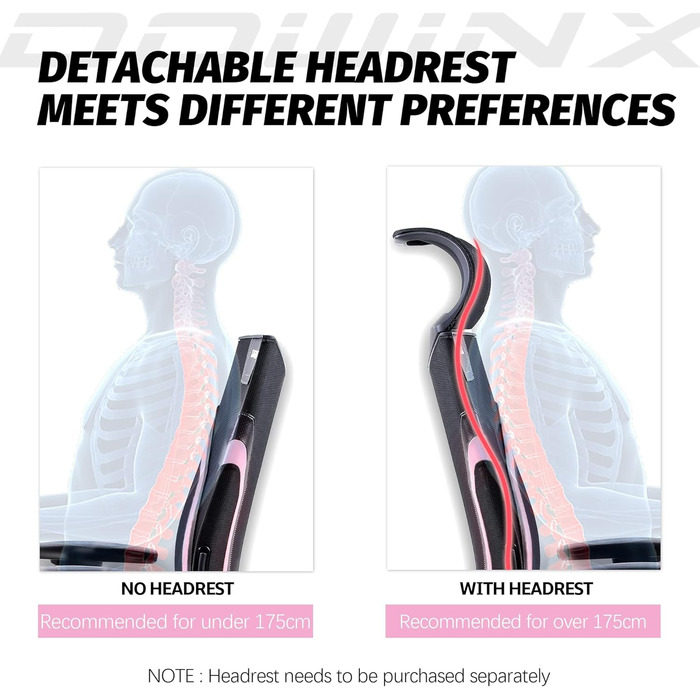 Ігровий крісло Dowinx для офісу та дому: ергономічний, з підлокітниками 3D, функцією гойдання, шкіра, поворотний, чорно-сірий