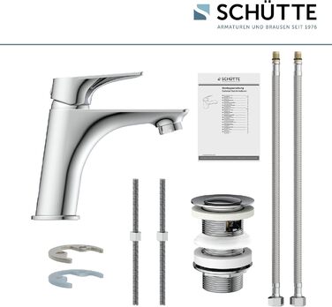 Змішувач для ванної кімнати Schütte Boston, хром, одноlever, з набором для зливу, для умивальника | Schütte