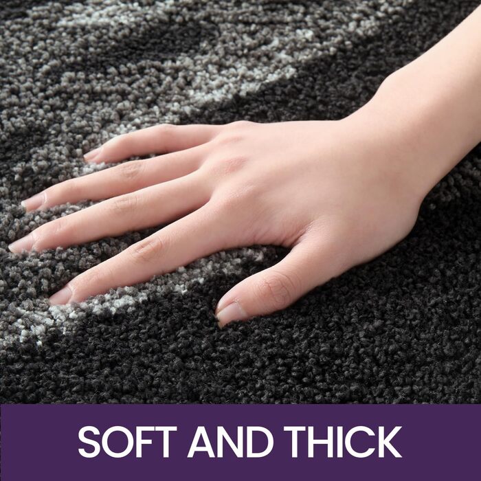 Килимок для ванної кімнати DEXI, 61 x 110 см, чорний, мікрофібра, антиковзаюча, швидковисихаюча