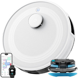 Робот-пилосос LEFANT M2 з функцією миття, багатошарове мапування, керування через APP/Alexa, Wi-Fi 2.4G/5GHz, для шерсті тварин, килимів та твердих підлог
