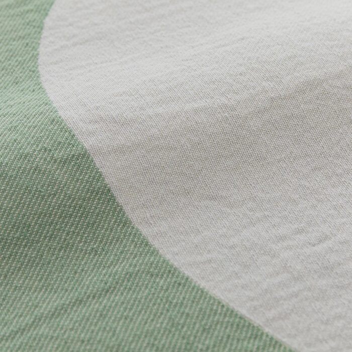 Покривало Fontao 100 чиста бавовна покривало плед плед з бахромою для односпального та двоспального ліжка - Шавлія зелений / вівсяне молоко & туман синій (Шавлія зелений / Туман синій / Вівсяне молоко, 240x265 см)