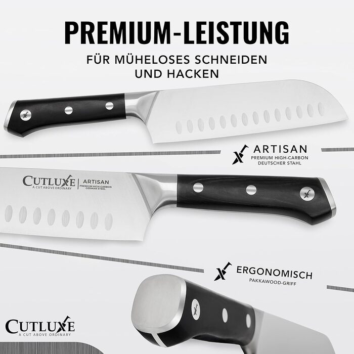 Ніж для шинкі та м'яса Cutluxe – 30 см, преміум-якість, сталь, ергономічна ручка, з піхвою, серія Artisan