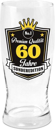 Пивний келих Abc Casa об'ємом 0,5 л на 60-річчя для чоловіків, чоловіка, друга, брата - напис преміум-класу, 60 років, спеціальне видання
