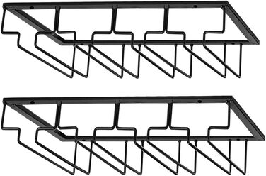 Тримач для келихів вина – органайзер для шафки – металевий тримач для келихів, підставка для вина, кухонний аксесуар (3 ряди, 1 шт.) (Чорний, 4 ряди 2 шт.)