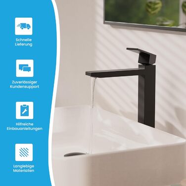 Змішувач для ванної кімнати Bächlein Imatra чорного матового кольору, однорідний, сучасний дизайн