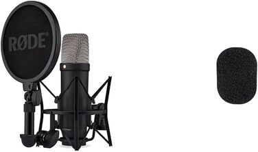 Мікрофон RØDE NT1-A: велика мембрана, кардіоїдна характеристика, комплект з аксесуарами для запису вокалу, музики, стрімінгу та подкастингу