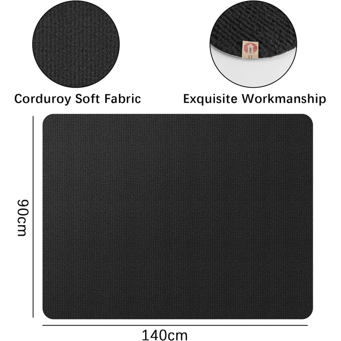 Килимок під стілець | 90x140 см | Захист для підлоги | Килимок для офісного стільця | Чорний