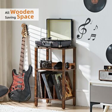 Столик для принтера LELELINKY на колесах, 2-ярусний мобільний стенд, коричневий (52,5 x 40 x 36 см)