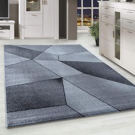 Килим для вітальні 80x250 см бігун передпокій сірий абстрактний геометричний дизайн - килим для спальні короткий ворс екстра м'який легкий догляд килими для кухні їдальня молодіжна кімната - Килим Halx250 см сірий