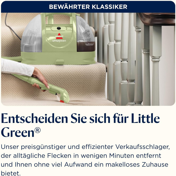 BISSELL Little Green - портативний мийник для килимів та м'яких меблів. Потужний мийник для видалення плям та бруду, для дому, авто та інших поверхонь. Модель 4098N