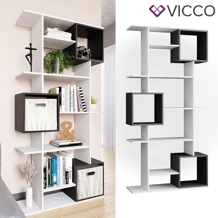 Куб-перегородка для кімнати Vicco, білий/антрацит, 92 x 187,7 см