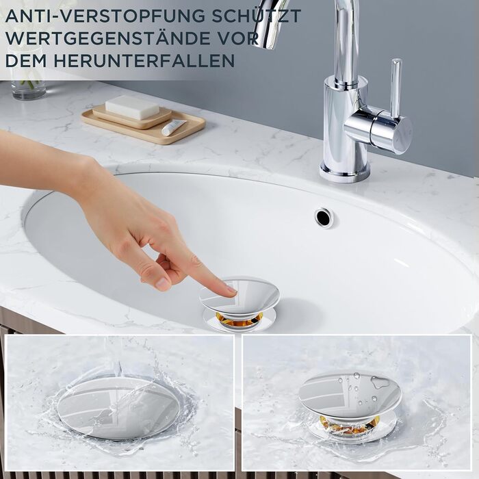 Змішувач для ванної кімнати/кухні FORIOUS Hoch 360° з нержавіючої сталі, з можливістю повороту 360°, з підключенням до гарячої та холодної води, для мийки, висота виливу 175 мм, полірована хром