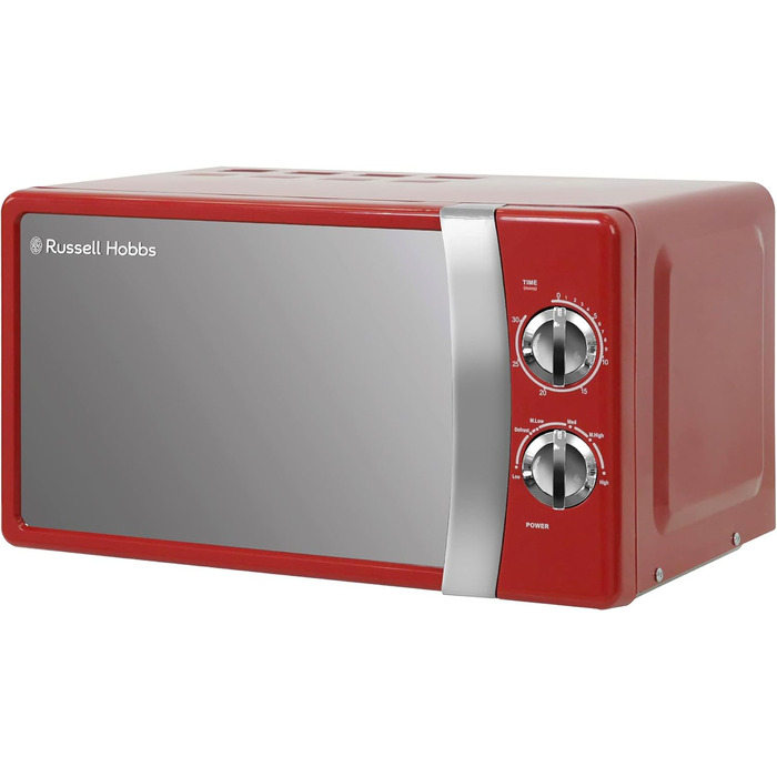 Мікрохвильова піч Russell Hobbs RHMM701C Solo 17л, 700 Вт, червона: 5 рівнів потужності, таймер, розморожування, легке очищення
