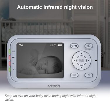 Відеоняня VTech VM3250 з LCD-екраном 7,1 см, нічним баченням, датчиком температури та радіусом дії 300 м