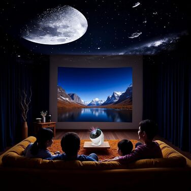 Проєктор зоряного неба Sternenhimmel 13 в 1: Галактика, Астронавт, Планетарій для декору кімнати, подарунок дітям та дорослим - Чорний (Білий-про)