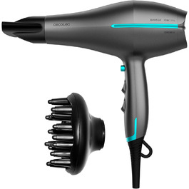 Фен Cecotec Bamba IoniCare 5300 Maxi Aura: 2200 Вт, AC-двигун, холодний струмінь, дифузор та концентратор, чорний
