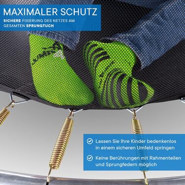 Батут KINETIC SPORTS Ultimate Pro Ø 305 см для дітей з драбиною та захисною сіткою, чорний (Sunset Orange), до 160 кг