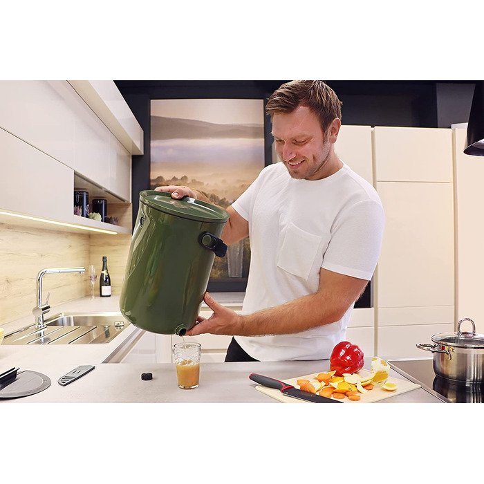 Казка Бокаші Органко 2 (9,6 л / відзначений нагородами кухонний компостер з переробленого пластику / стартовий набір для кухонних відходів і компостування / з активатором бродіння 1 кг (оливкова олія)