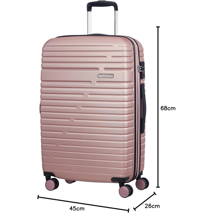 Валіза American Tourister Aero Racer Spinner 68, що розширюється, 75,5 л, Jet Black/Rose Pink