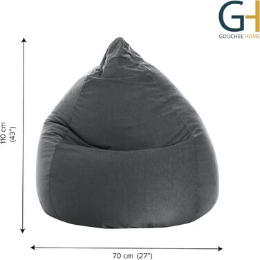 ТІЛЬКИ МІСЦЕ СИДІННЯ від MAGMA Beanbag Easy XL приблизно 220 літрів антрациту