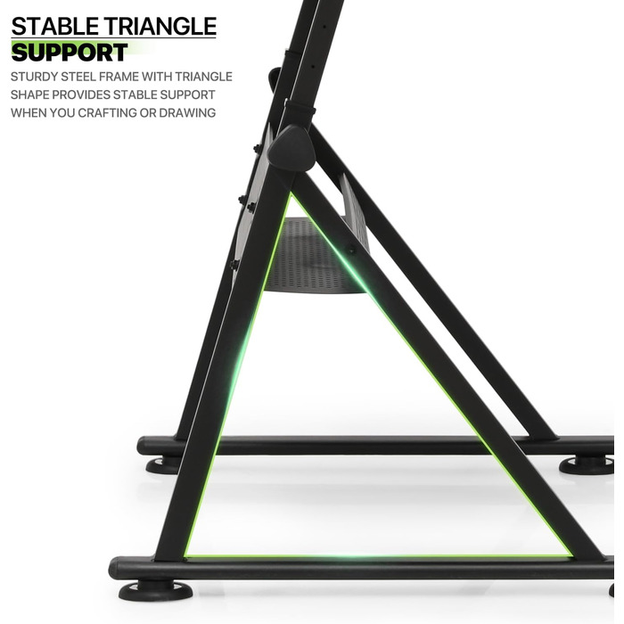 Набір мольбертів Magshion: регульований стіл для художника з нахиленою дерев'яною столешницею, ящиками та стільцем. Підходить для дому, офісу та школи (білий/чорний)