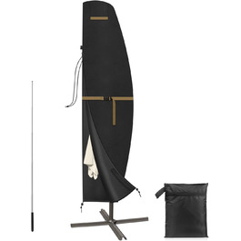 Захисний чохол для подвійного парасоля VANSHEIM Ø 400 см, водонепроникний, UV захист, для парасоля-маркізи, 460x270 см (280x40/81/45 см)