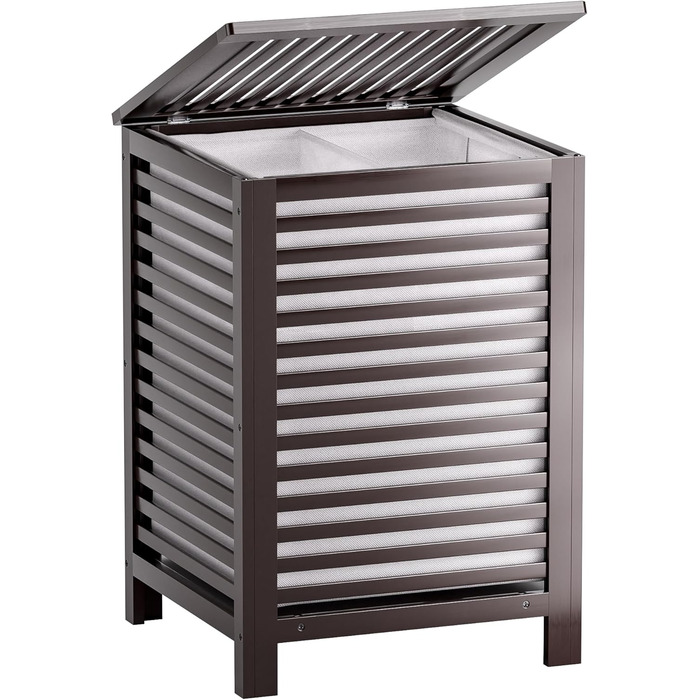 SMIBUY Кошик для білизни з бамбука з кришкою для зберігання одягу, іграшок та рушників (горіх, коричневий)