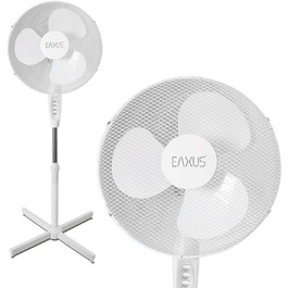 Безшумний вентилятор Eaxus Silent Pedestal Fan 40W - безшумний вентилятор з 3 режимами швидкості, регулюється по висоті до 1,25 метра, білий