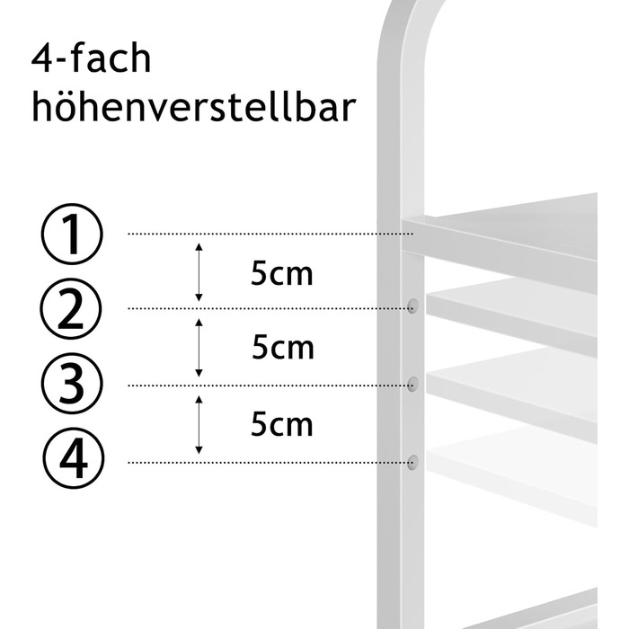 Тристопельний стіл для принтера з розеткою та USB-портами, регульовані полиці, роликовий стійка для дому/офісу, для 3D/лазерного друку, термопреса (білий, 60 см)