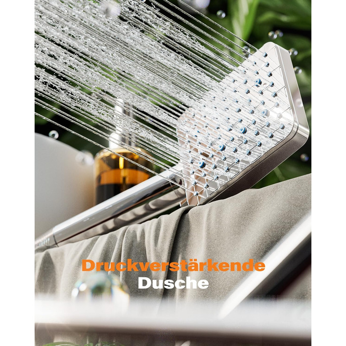 Фільтр для душу Cobbe з шлангом, високонапірна ручна лійка з 20-ступеневою фільтрацією, економна лійка з 6 режимами струменя, підвищення тиску, для жорсткої води (Q7.chrom)