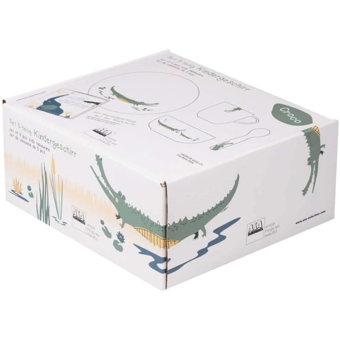 Дитячий посуд Croco Krokodil: 5-ти частинний набір з порцеляни