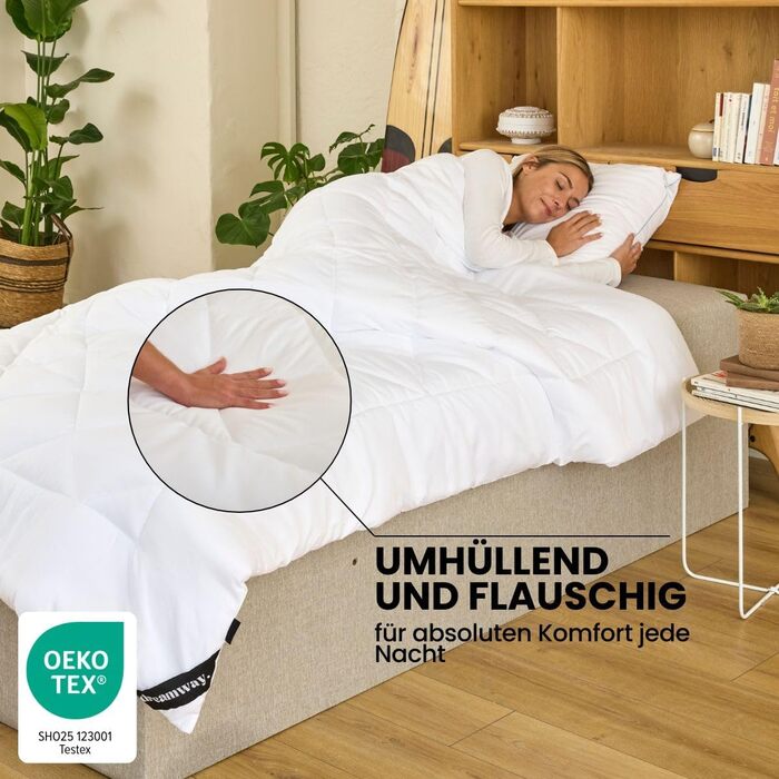 Ковдра DREAMWAY 135x200 см, 4-сезонна, мікрофібра 300gsm, біла, сертифікат Oeko-Tex