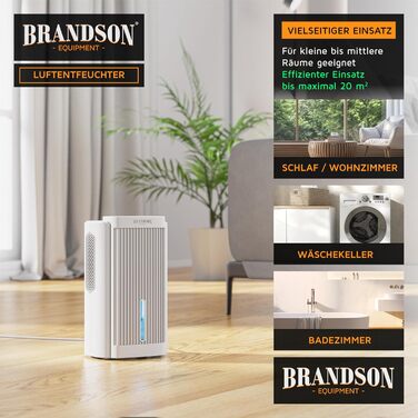 Електричний осушувач повітря Brandson – 2000 мл для кухні, спальні, офісу, гаража