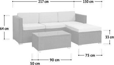 Набір садових меблів SVITA California з ротангу: диван-софа, комплект для відпочинку