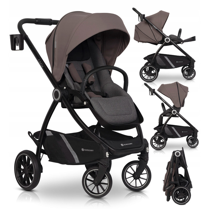 Дитячий прогулянковий візок Euro-Cart Crox, рожевий, з реверсивним сидінням, 0-22 кг