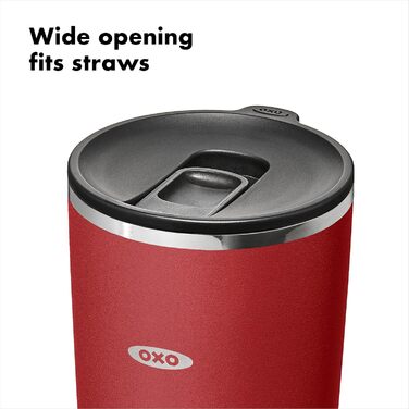 Термокружка OXO Strive з кришкою-ковзавкою, 473 мл, (590 г, Гранат)