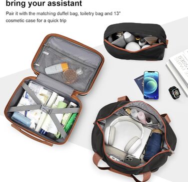 Набір дорожніх валіз Joyway 6 предметів, жорсткий корпус, з косметичкою, 4 колесами та TSA-замком, білий колір