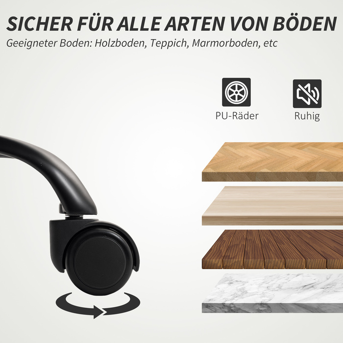 Крісло офісне HOMCOM з регулюванням висоти, з підтримкою попереку, підлокітниками та підставкою для ніг, обшите штучною шкірою, світло-сірого кольору