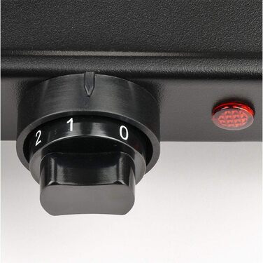 Електрична плитка Girmi PE26 з чавунною поверхнею, 1500 Вт, 5 температурних режимів, діаметр 18,5 см, чорна