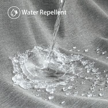 Шторка для душу з льону з металевими кільцями, сіра, 182 x 214 см - Текстильна шторка для ванни, вологостійка, важка