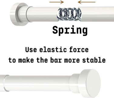 Штанга для душу без свердління, 85-270 см, чорна, Ø32 мм – для ванної, балкону, шафи