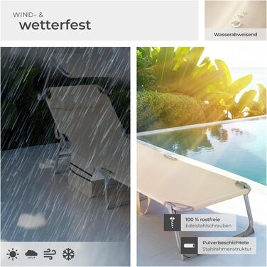 Лежанка для відпочинку Tectake®: розкладна, портативна, з кишенею, для саду, пляжу, кемпінгу - (Бежевий)