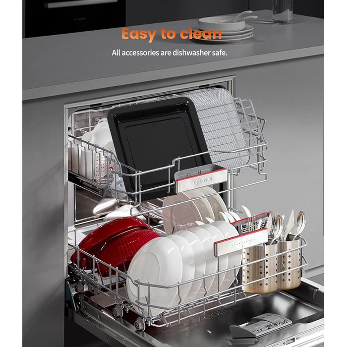 Фритюрниця без олії Emphsism Dual Zone XXL 1800W з LED-дисплеєм, 15 програм, 14л, з аксесуарами та книгою рецептів