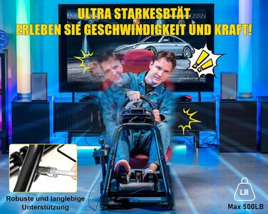 GTPLAYER Симулятор кокпіт для гоночних симуляторів, стійка для керма та педалей (Бордовий)