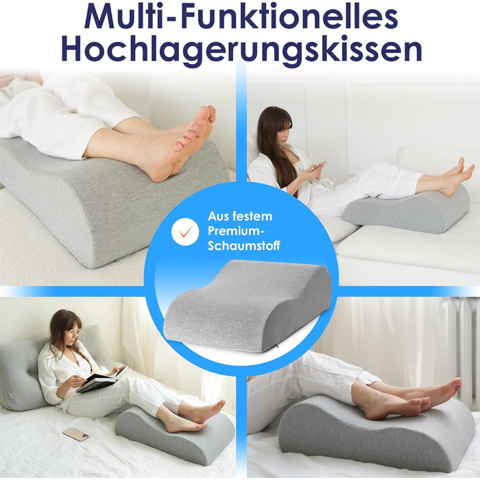 Подушка для ніг Ergonomisches Venenkissen – ортопедична подушка для ніг для дорослих, підтримка ніг, Oeko-Tex, розмір M (20см)