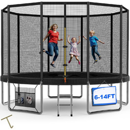 Батут Devoko вуличний 366 см з захисною сіткою, драбиною та м'яким покриттям. Сертифікат GS. Батут для дітей та саду.