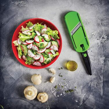 Набір слайсерів Brner - Овочерізка тримач для фруктів - Кухонна слайсерка (зелена/сіра)