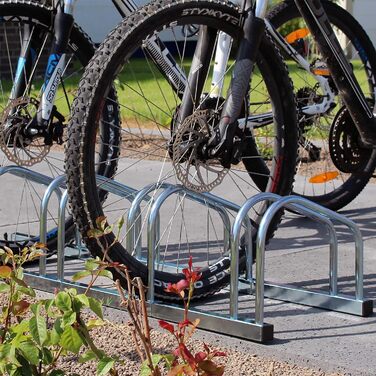 Велосипедна стійка Toboli для 2 велосипедів 37,5x32x27см з оцинкованої сталі для приміщень і вулиці підходить для підлогового та настінного монтажу Row Parker Велосипедна стійка (1050 x 320 x 260 мм)